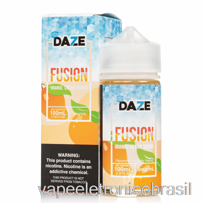 Vape Recarregável Iced Orange Cream Mango - 7 Daze Fusion - 100ml 3mg